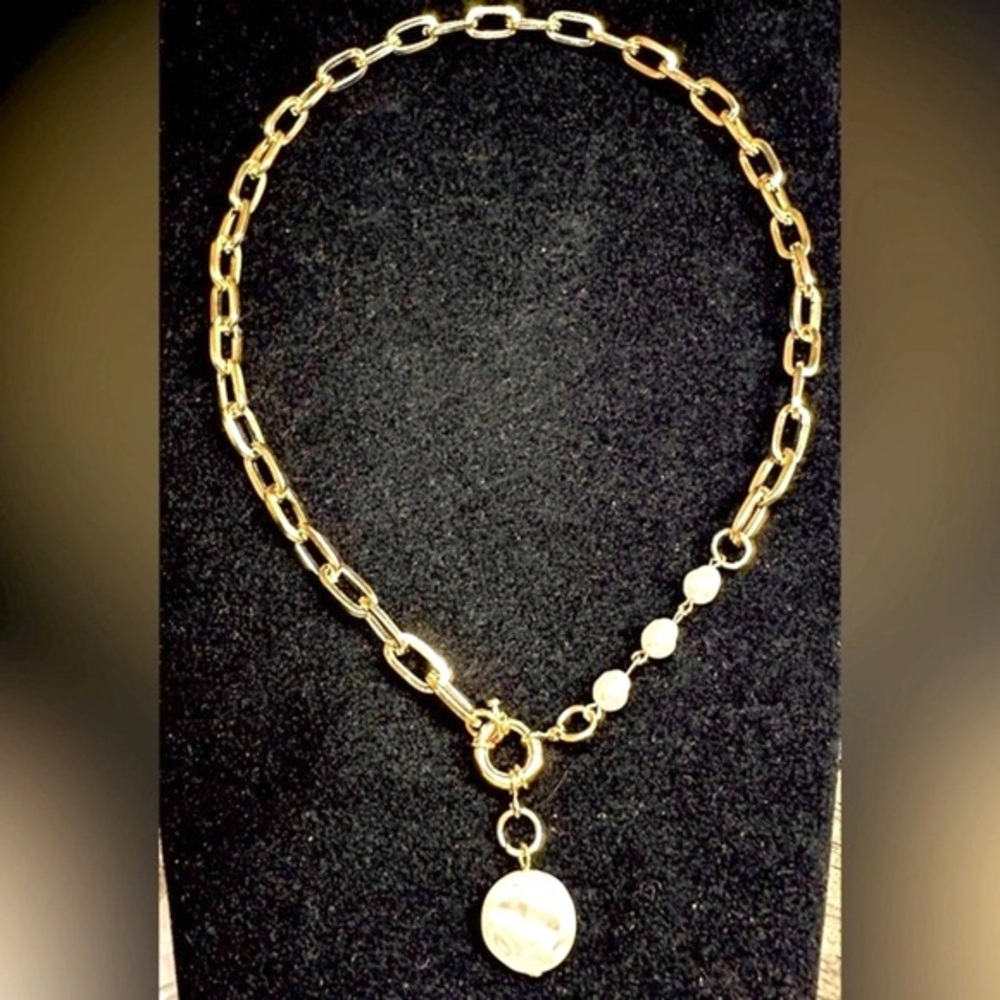 Free People Gold Multi Layered Dainty Necklace Multi Chain Disc Necklace